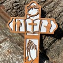  Wooden Faith Cross | Laser Cut Hand Painted Wall Decor | Christian, Pastor and Wedding Gift | Faith Keepsake