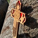  Wooden Firefighter Cross | Laser Cut Hand Painted Wall Decor | Fireman Retirement and Academy Gift | Faith Keepsake