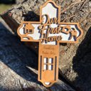  Wooden First Home Cross | Laser Cut Hand Painted Wall Decor | Housewarming and Realtor Closing Gift | Faith Keepsake