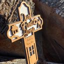  Wooden First Home Cross | Laser Cut Hand Painted Wall Decor | Housewarming and Realtor Closing Gift | Faith Keepsake