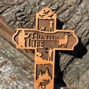  Wooden Hunter Cross | Laser Cut Hand Painted Wall Decor | Hunting and Outdoorsman Gift | Faith Keepsake