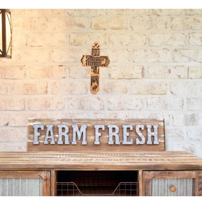 Wooden Hunter Cross | Laser Cut Hand Painted Wall Decor | Hunting and Outdoorsman Gift | Faith Keepsake
