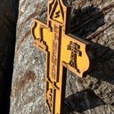  Wooden Lineman Cross | Laser Cut Hand Painted Wall Decor | Power Lineman and Lineman Wife Gift | Faith Keepsake