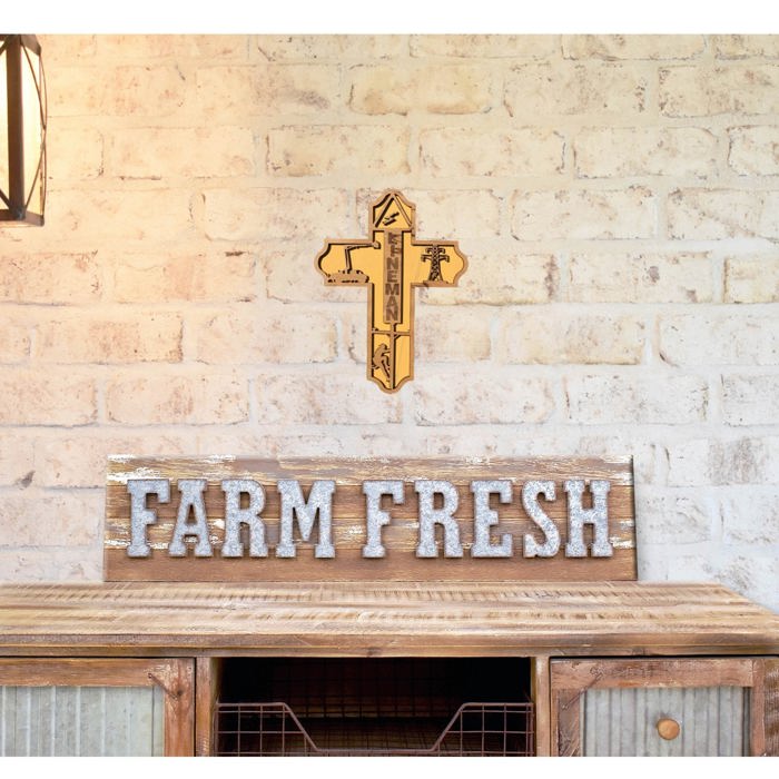 Wooden Lineman Cross | Laser Cut Hand Painted Wall Decor | Power Lineman and Lineman Wife Gift | Faith Keepsake