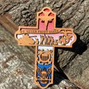  Wooden Military Cross | Laser Cut Hand Painted Wall Decor | Veteran, Soldier and Patriotic Gift | Faith Keepsake