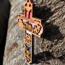  Wooden Military Cross | Laser Cut Hand Painted Wall Decor | Veteran, Soldier and Patriotic Gift | Faith Keepsake