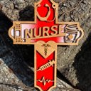  Wooden Nurse Cross | Laser Cut Hand Painted Wall Decor | RN, Nursing Graduation and Nurse Week Gift | Faith Keepsake