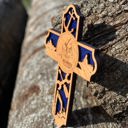  Wooden Seabee Cross | Laser Cut Hand Painted Wall Decor | Navy Seabee Retirement Gift | Faith Keepsake