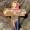  Wooden Women in the Military Cross | Laser Cut Hand Painted Wall Decor | Military Woman and Female Veteran Gift | Faith Keepsake