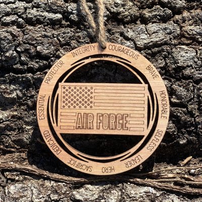 Wooden Air Force Ornament | Laser Cut Christmas Tree Ornament | Air Force Christmas Gift | Military Keepsake