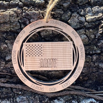 Wooden Army Ornament | Laser Cut Christmas Tree Ornament | Army Christmas Gift | Military Keepsake