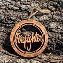  Wooden Firefighter Ornament | Laser Cut Christmas Tree Ornament | Fireman Christmas Gift | Military Keepsake