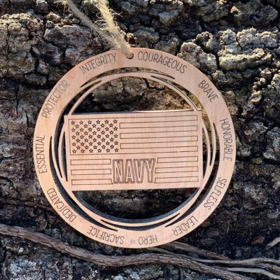 Wooden Navy Ornament | Laser Cut Christmas Tree Ornament | Navy Christmas Gift | Military Keepsake