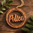  Wooden Police Ornament | Laser Cut Christmas Tree Ornament | Police Officer Christmas Gift | Military Keepsake