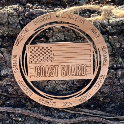 Wooden Coast Guard Ornament | Laser Cut Christmas Tree Ornament | USCG Christmas Gift | Military Keepsake