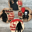  DIY Halloween Door Hanger Kit 12 Inch | Paint Your Own Spooky Wood Sign | Family Craft Night | Halloween Party Activity