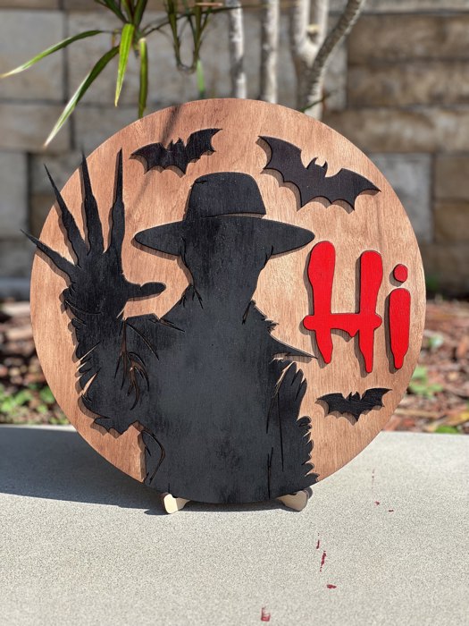 DIY Halloween Door Hanger Kit 12 Inch | Paint Your Own Spooky Wood Sign | Family Craft Night | Halloween Party Activity