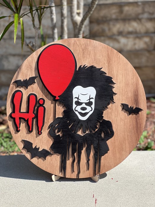 DIY Halloween Door Hanger Kit 12 Inch | Paint Your Own Spooky Wood Sign | Family Craft Night | Halloween Party Activity