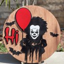 Creepy Clown DIY Halloween Door Hanger Kit 12 Inch | Paint Your Own Spooky Wood Sign | Family Craft Night | Halloween Party Activity