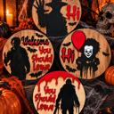  DIY Halloween Door Hanger Kit 12 Inch | Paint Your Own Spooky Wood Sign | Family Craft Night | Halloween Party Activity