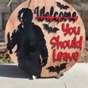 Masked Stalker DIY Halloween Door Hanger Kit 12 Inch | Paint Your Own Spooky Wood Sign | Family Craft Night | Halloween Party Activity