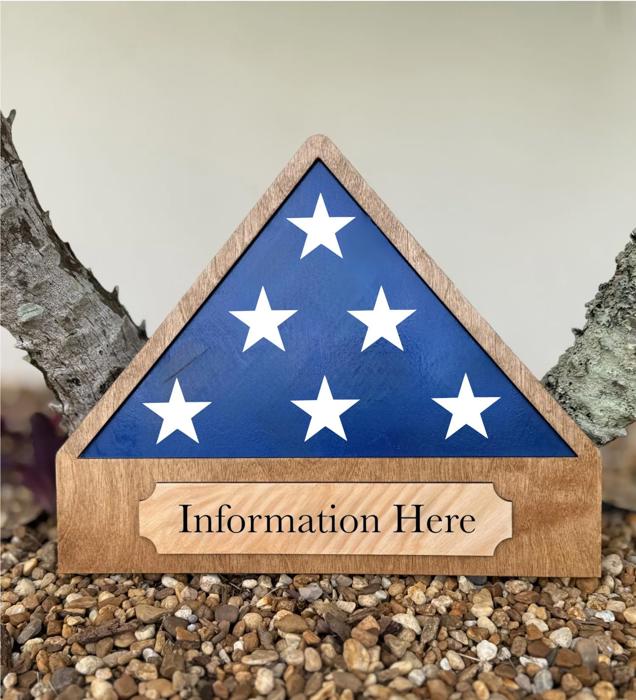 Custom Military Flag Tribute Plaque | Personalized Folded Flag Display | Veteran Memorial Gift | Engraved Nameplate Keepsake
