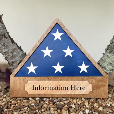 Custom Military Flag Tribute Plaque | Personalized Folded Flag Display | Veteran Memorial Gift | Engraved Nameplate Keepsake