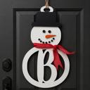  Monogrammed Snowman Door Sign,Personalized Snowman Door Sign, Christmas Door Sign, Christmas Decoration, Holiday Decor
