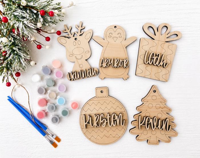 Personalized Christmas Ornament Paint Kit, Christmas Craft, Christmas Eve Activity, Christmas Painting kit, Stocking Stuffer, DIY Paint kids