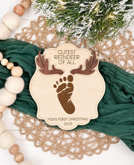 DIY Footprint Art, Baby's First Christmas