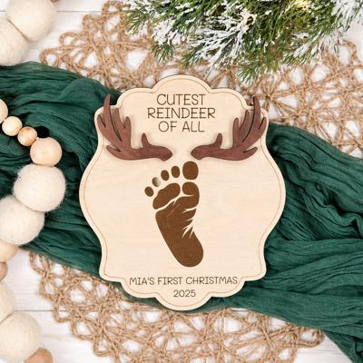 DIY Footprint Art, Baby's First Christmas