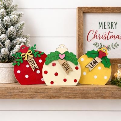 Personalized Christmas Family Decor, Ornament Custom Christmas Decor, Christmas Shelf Sitter, Personalized Family Christmas Decor