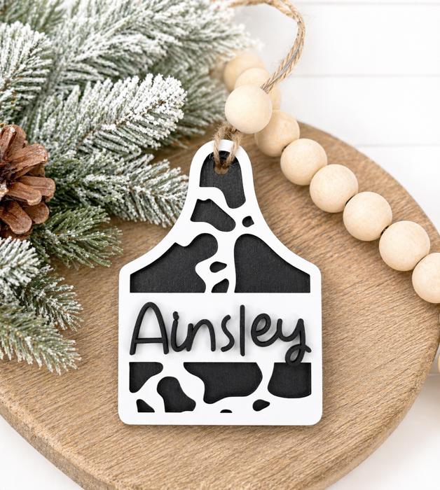Personalized Cow Tag Stocking Tags, Western Stocking Tags, Christmas Stockings, Western Christmas, Country Stocking Tags, Cow Tag Ornament