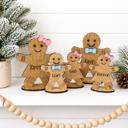  Wooden Gingerbread Family Shelf Sitter, Personalized Gingerbread, Holiday Decor, Christmas Mantle Decor