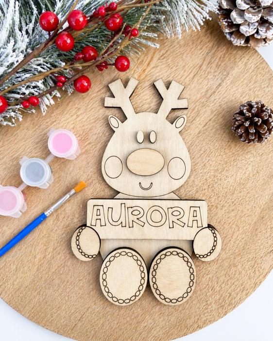 Personalized Reindeer DIY Paint Kit, Christmas Gift for Kids,Stocking Stuffers,Christmas Eve Activity,Christmas Painting kit, DIY Paint kids
