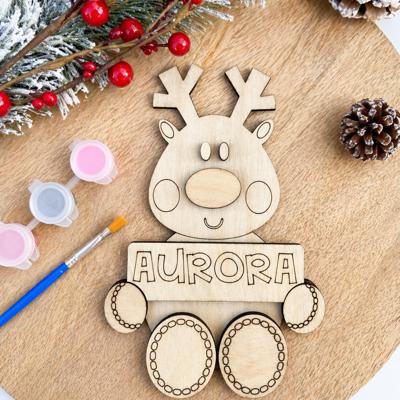 Personalized Reindeer DIY Paint Kit, Christmas Gift for Kids,Stocking Stuffers,Christmas Eve Activity,Christmas Painting kit, DIY Paint kids