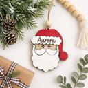  Personalized Santa Claus Ornament  Size: 4''X4.5''  This ornament is laser cut with two layer giving the ornament a 3D look, the name is engraved  It arrives ready to hang with twine string and one wo