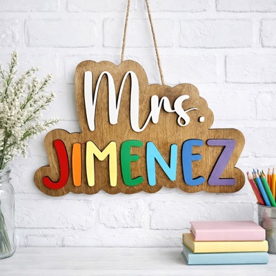 Personalized Teacher Door Hanger, Gift For Teacher, Classroom Door Hanger, Teacher Gifts, Teacher Name Sign, Teacher Appreciation Gifts