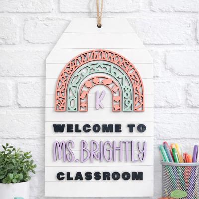 Personalized Classroom Door Hanger, Classroom Welcome Sign, Welcome Door Sign, Gift For Teacher, Classroom Door Decor, Teacher Gifts
