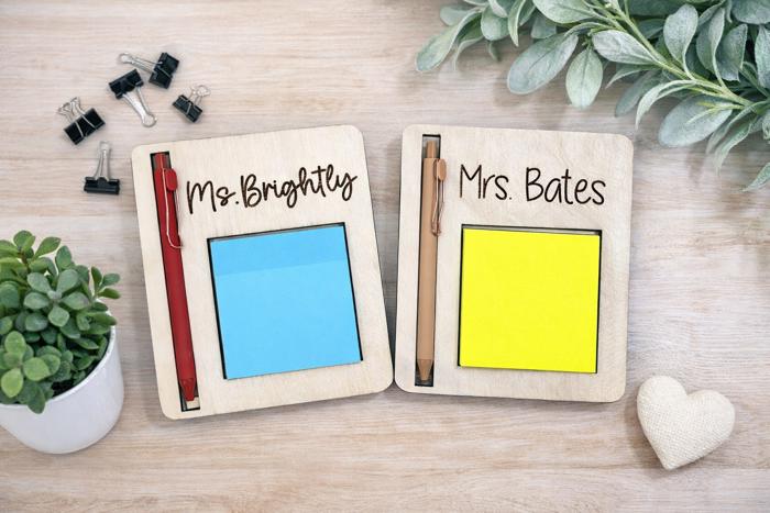 Sticky Note Holder, Post Note Holder for Teacher Appreciation Gift, Notes holder, Teacher Gift for Desk, Personalized Teacher Gift
