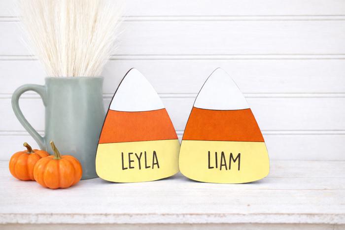 Personalized With Name Candy Corn Sign, Adorable Halloween Decor, Candy Corn Tier Tray Decor, Halloween Decorations, Fall Decor