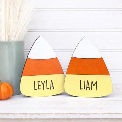 Personalized With Name Candy Corn Sign, Adorable Halloween Decor, Candy Corn Tier Tray Decor, Halloween Decorations, Fall Decor