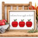  Personalized Welcome to our Apple Orchard family Sign, Apple Orchard Sign, Personalized Fall Home Decor, Apple Sign, Fall Family Sign