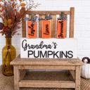  Grandma’s Pumpkins,Personalized Pumpkin Block, Wooden Pumpkin Blocks, Custom Pumpkin Family, Custom Fall/Halloween Gifts , Pumpkin Decor