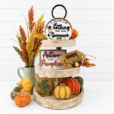 Fall Pumpkin Tier Tray Decor, Fall Decor, Fall Mini Signs, Autumn Decor, Autumn Tier Tray Decor, Tiered Tray Decor Set