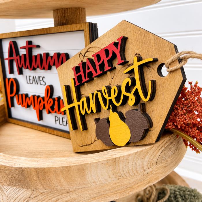 Fall Pumpkin Tier Tray Decor, Fall Decor, Fall Mini Signs, Autumn Decor, Autumn Tier Tray Decor, Tiered Tray Decor Set