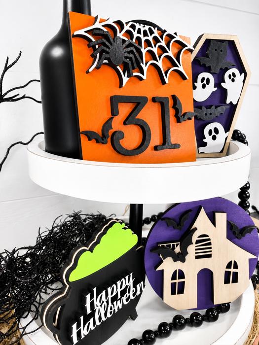 Halloween Tier Tray Decor, Halloween Decor, Witches Decor, Halloween Sign,Halloween Table Decor,Indoor Halloween Items,Mini Halloween Signs