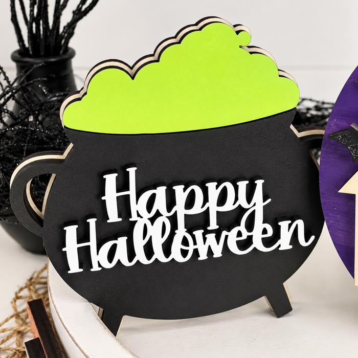 Halloween Tier Tray Decor, Halloween Decor, Witches Decor, Halloween Sign,Halloween Table Decor,Indoor Halloween Items,Mini Halloween Signs