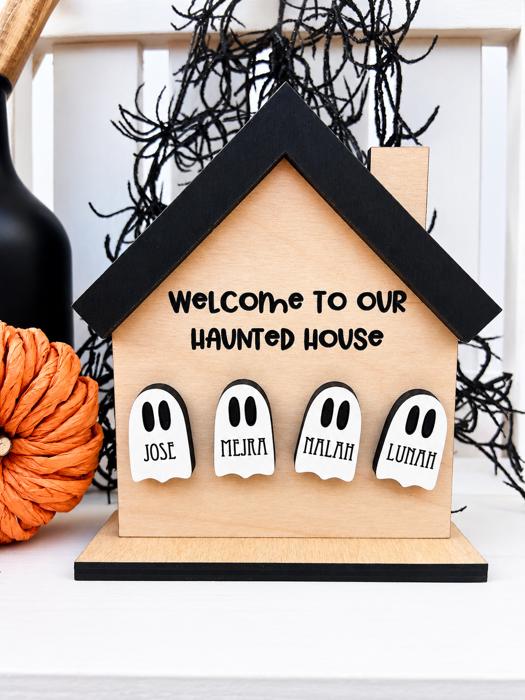 Welcome To Our Haunted House, Halloween Decor, Personalized Haunted House, Fall Decor, Mini Halloween Tier Tray Decor