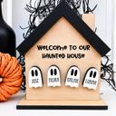  Welcome To Our Haunted House, Halloween Decor, Personalized Haunted House, Fall Decor, Mini Halloween Tier Tray Decor